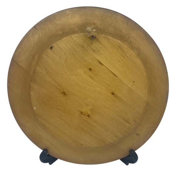 Vintage Hand Painted Wood Prayer Plate 11.5in Give Us This Day Our Daily Bread - Picture 2 of 6